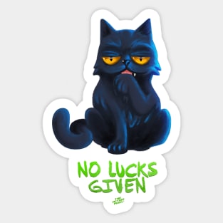 Black Cat "No Lucks Given" Sticker